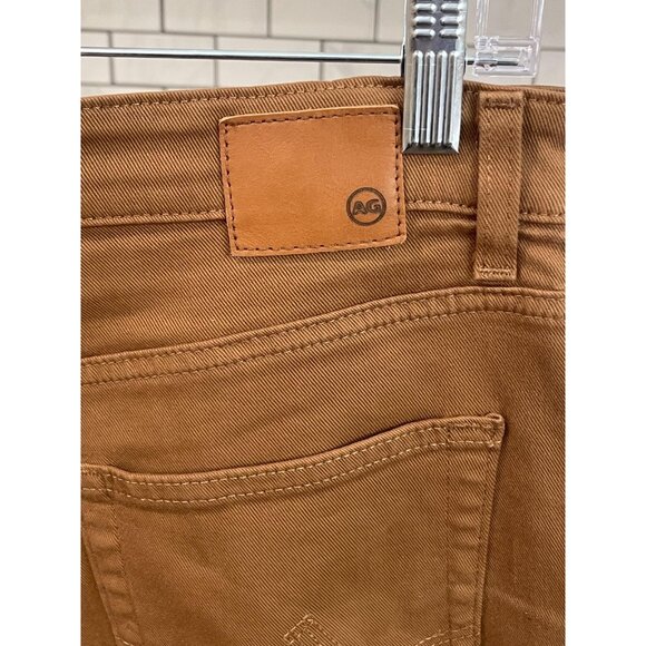 AG Jeans Pants Womens 30 Brown SaigeWide Leg High Rise Raw Hem Twill Casual - Picture 6 of 11
